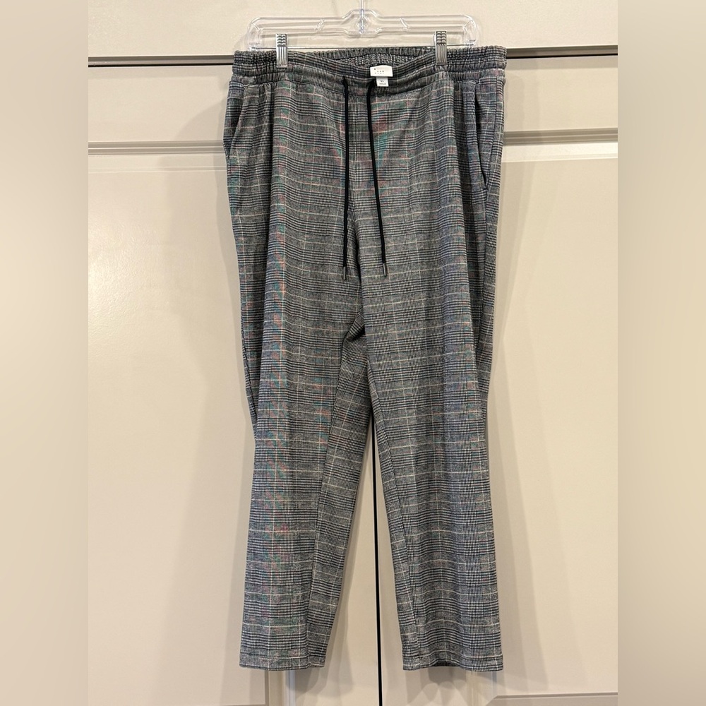 a new day womens Black and Gray Checkered Joggers